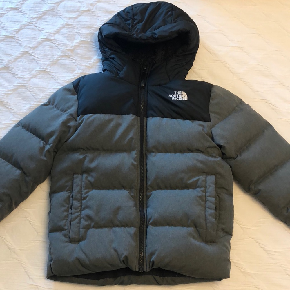 Gray/Black North Face Jacket Boys